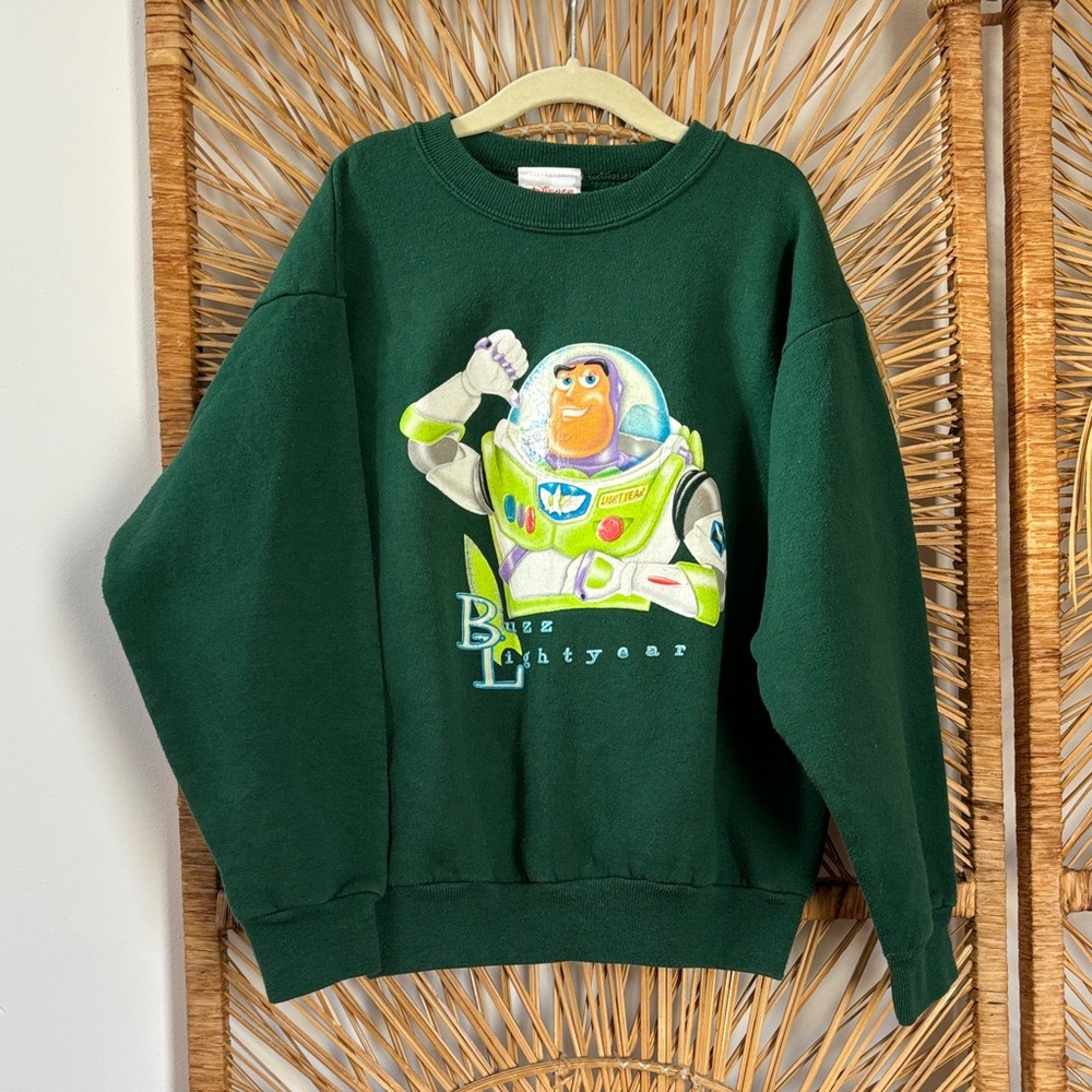 Vintage Disney forest Green Buzz Lightyear kids Sweater